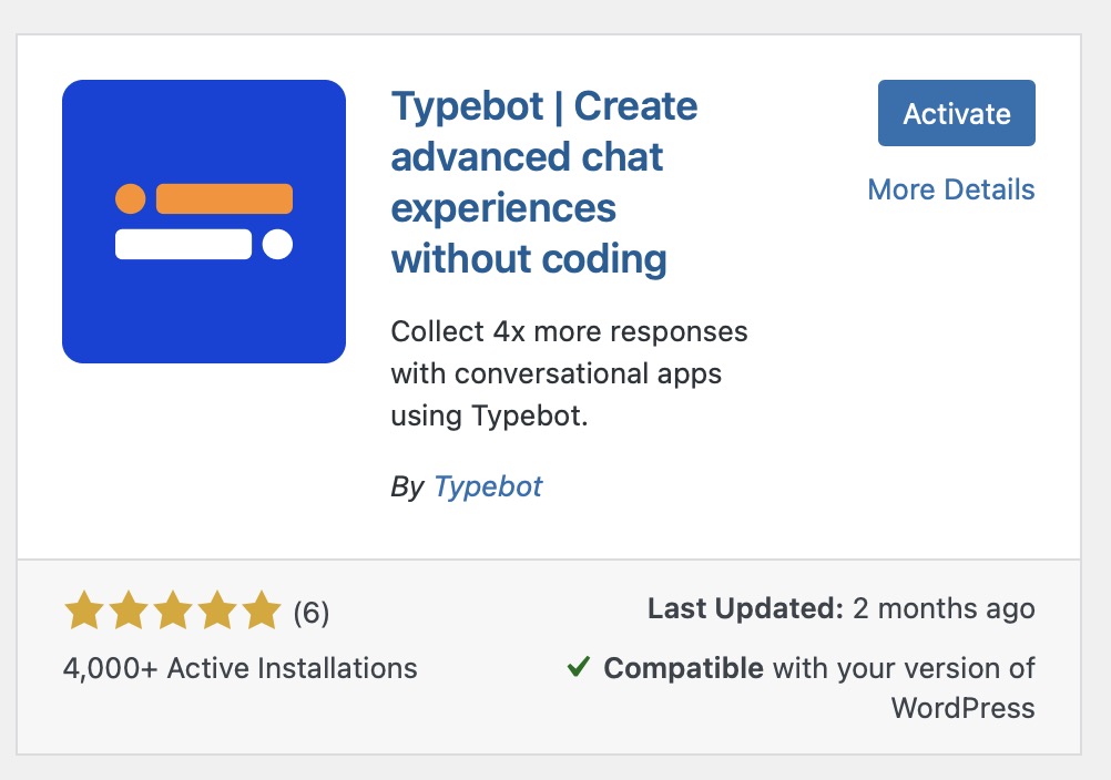 Activate Typebot Plugin