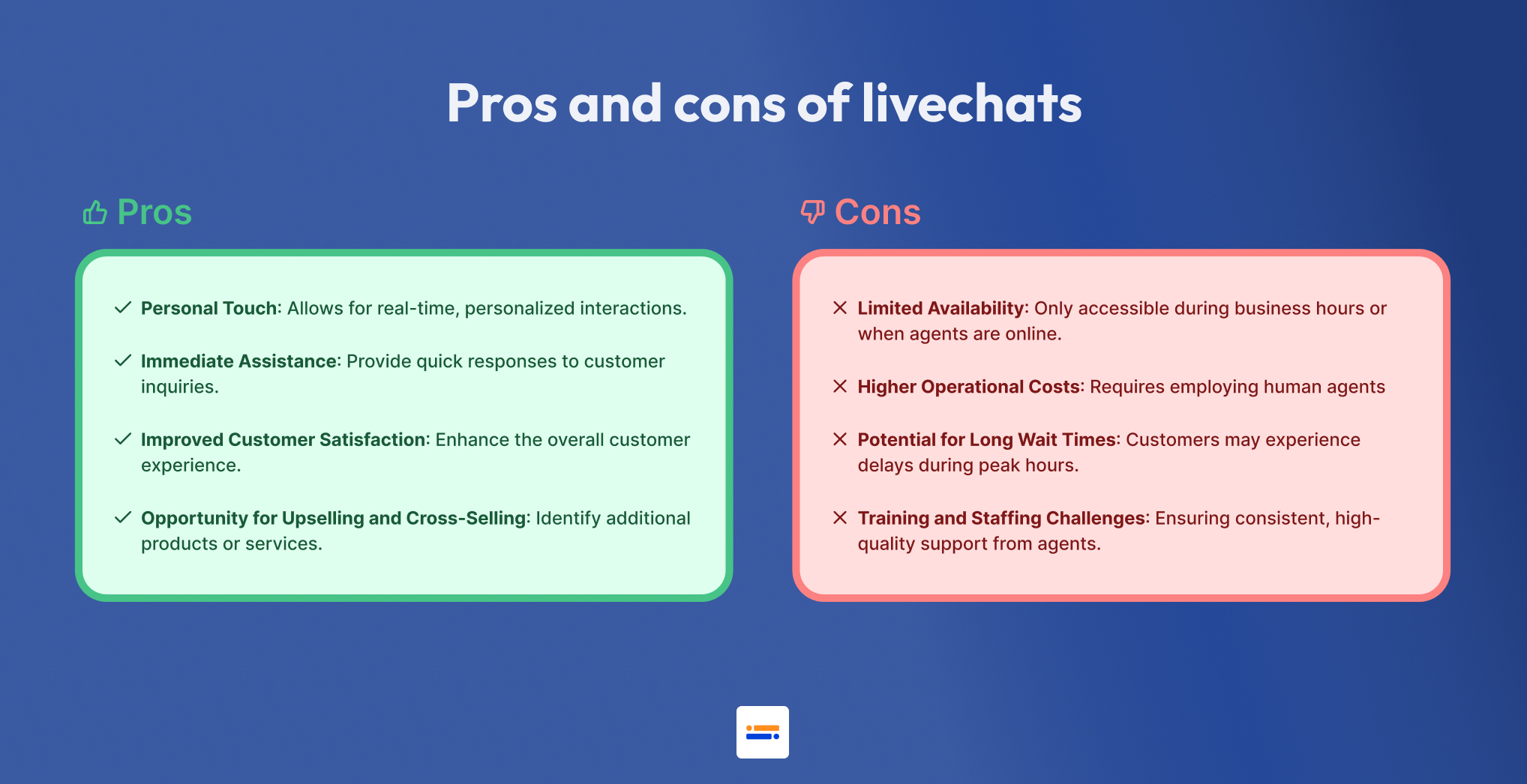 Pros And Cons Livechat